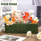 Maxdot 4 Pack Moss Window Box Planters, 16 Inch Rectangular Decorative Planter Boxes with Plastic Liner, Indoor Outdoor Window Sill Planters for Flowers, Herbs, Easter Spring Home Garden Decor