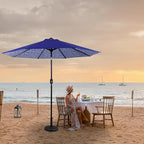 Backyard Expressions 9 ft. Patio Umbrella, Market Table Umbrella w/Tilt and Crank, 8 Ribs
