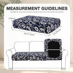 Cushion Covers for Patio, 14 Piece Stretch Set in Baroque Print
