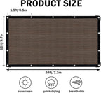 Sun Shade Cloth with Grommets,90% UV Protection Shade Fabric,Pergola Shade Cover Canopy Fence Privacy Screen Balcony,Brown Sunshades for Patio Pergola Garden Backyard Outdoor,Mocha-12x24FT