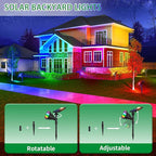 JSOT 4 Pack Halloween Solar Spot Lights Outdoor- RGB Solar Lights Outdoor Waterproof Color Changing Spotlights Christmas Decor, Outside Landscape Lighting for Yard Driveway Tree