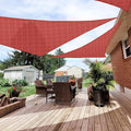 Patio Paradise 8' x 8' x 8' Sun Shade Sail Triangle Canopy Shade Cloth Fabric Sunlight Block Patio Pergola Cover HDPE Deck Awning for Outdoor Backyard Roof Shading, Red