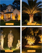 PARTPHONER Solid Brass Low Voltage Landscape Lighting, Wired 12V LED Landscape Spotlights with Aluminum Housing MR16 Bulb, Heavy Duty Outdoor Waterproof Up Lights for Garden, Yard, Trees, 6Pack