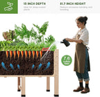 AMERLIFE 4x2 Ft Raised Garden Bed - Features Legs, Drainage Holes, 16 Inch Depth Ideal for Vegetables, Flowers, Herbs, Elevated Wood Planter Box for Balcony, Patio, and Backyard, Easy Assembly