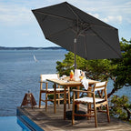 JEAREY 7.5FT Patio Umbrella Market Table Umbrella with 6 Sturdy Ribs, Push Button Tilt/Crank Outdoor Umbrella for Garden, Deck, Backyard, Pool, Black