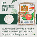Dalen Jute Trellis for Vining Crops - Natural Strength, Easy Harvest Reach-Through Mesh - Ideal for Tomatoes and Peas – 150 sq ft.