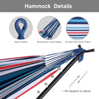 SUNCREAT 2-in-1 Convertible Portable Double Hammock with Stand Included, Outdoor Hammock and Stand, Patented, Sea Blue
