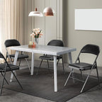 VINGLI 20 Pack Folding Chairs with Padded Seats, Metal Frame with Pu Leather Seat & Back, Capacity 350 lbs, Black
