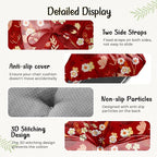 4 Pack Outdoor Chaise Lounge Chair Cushion 75.1 x 22.8 x 4.7 Inches 100% Waterproof Replacement Cotton Patio Pool Lounge Chair Cushion for Outdoor Furniture with Ties, Red Peony