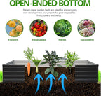 2PCS 8x4x1ft Galvanized Raised Garden Bed Kit, Galvanized Planter Raised Garden Boxes Outdoor, Large Metal Raised Garden Beds for Vegetables,Black