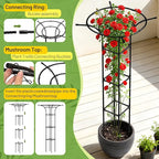 Garden Trellis for Climbing Plants Outdoor, 65 Inch Mushroom Top Trellis for Climbing Plants, Plant Trellis Support for Potted Plants Climbing Vine Rose Clematis Vegetable Trellis, 1 Pack (1)