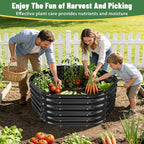 Hexagon Raised Garden Bed, 48 Inch Diagonal & 16.5 Inch Tall, Galvanized Steel Planter Box with Wave-Shaped Metal Panels for Outdoor Flower,Tree,Herb & Vegetable Garden (Black, 4FT X 1.5FT)