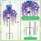Solar Lights Outdoor Pathway,Wisteria Flower Garden Stakes,Colorful LED Lights for Yard,Patio,Lawn,Solar Powered Garden Decortions,Spring Gifts for Women