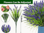 Artificial Plants Outdoor, 22 Pcs Fake Flowers UV Resistant Outdoor Artificial Lavender Flowers, Plastic Faux Plants for Porch Garden Planter Yard Window Box