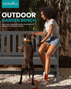 SERWALL Outdoor Bench, HDPE Outdoor Benches Weatherproof, 2-Person Garden Bench with 660 lbs Weight Capacity, Patio Benches for Outdoors, Garden, Porch, Backyard and Park, Grey, 4 Pack