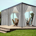 HolidayIdeas Grommet Outdoor Curtains for Patio Waterproof 8 Pcs All Weather Balcony Outside Curtains for Apartments, Gazebo, Pergolas, Porch, 54x120 Inch, Silver Grey