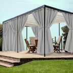 HolidayIdeas Grommet Outdoor Curtains for Patio Waterproof 8 Pcs All Weather Balcony Outside Curtains for Apartments, Gazebo, Pergolas, Porch, 54x95 Inch, Silver Grey