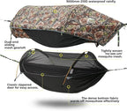 Camping Hammock Tent with Mosquito Net & RainFly, 3 in 1 Waterproof Lightweight Portable Sleeping Hammock Bug, Travel Outdoor Gear with Tree Strap Swing, for Hiking Patio Expedition