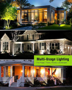 Solar Spotlights, 18 LED Solar Lights Outdoor Waterproof, 2 Mode Soft Warm White Landscape Lighting Auto On/Off Spot Lights for Flag Pole Garden Yard Tree Driveway Pool, 4 Pack