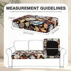 Cushion Covers, 4-Piece Floral Stretch Patio Set, Polyester Blend
