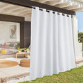 RYB HOME Extra Wide Outdoor Curtains for Patio Waterproof Heavy Duty Thermal Insulated in Summer Full Coverage Privacy for Gazebo, Cabana & Pergola, W100" x L120", Greyish White, 1 Panel