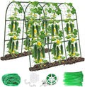 Cucumber Trellis for Raised Bed, 63"x47"x22" Garden Trellis for Climbing Plants Outdoor with Climbing Net and Plant Support Clip for Cucumber, Vegetable, Flowers