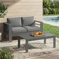 Solaste Aluminum Patio Furniture Set for All Weather, Oversized Metal Outdoor Furniture Set with 27.5" Deep Seating and 3.2" Wide Armrest, Outdoor Patio Sofa with 10" Back Suport Cushion