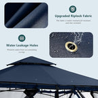 MASTERCANOPY Outdoor Garden Gazebo for Patios with Stable Steel Frame and Netting Walls (11x11,Navy Blue)