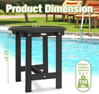 Y&M Outdoor Side Table, Waterproof Four-Legged Round Entryway End Table, Single-Tier HDPE Modern Small Coffee Nightstand for Bedroom, Living Room, Patio, Indoor or Outdoor Use, Black