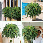 MARTINE MALL 2Pcs 48'' Fake Ferns Artificial Ferns for Outdoors Look Real, 88 Branches Large Faux Boston Fern for Outdoor Planter Realistic UV Resistant Hanging Artificial Fake Plants for Porch Patio