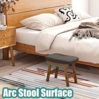 Gray Foot Stools Ottoman, Small Soft Footrest Ottoman with Wood Legs, Wood Foot Stool for Living Room, Bedroom, and Kitchen