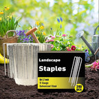 HongWay 240 Pack 6 Inch Landscape Staples, Garden Stakes Galvanized Tent Stakes Heavy Duty 11 Gauge SOD Landscaping Fabric Pins Yard Ground Lawn Staples for Plant Cover, Turf, Fence, Grass Decoration