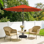 MEWAY 9ft Patio Umbrella Outdoor Table Umbrellas with Push Button Tilt and Crank, Market Umbrella 8 Sturdy Ribs for Deck, Garden, Pool and Backyard, Orange