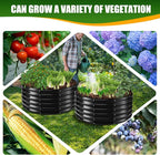 17" Tall Elevated Round Metal Rised Garden Bed- 3.3'x3.3' in Size and 0.8MM Thick Durable Planter Box for Vegetables Flowers Succulent at Patio/Garden Outdoor (Black, 3.3FT Diameter)