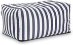 Jaxx Leon Outdoor Bean Bag Ottoman, Navy Striped