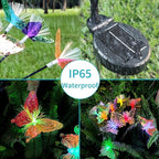 JJGoo 2 Pack Solar Garden Lights, Solar Butterfly Swaying Light for Outside, New Upgraded Outdoor Waterproof Light for Garden Patio Yard Front Porch Decor