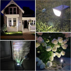 Solar Lights Outdoor Waterproof IP65, Solar Powered 76 LED 3 Lighting Modes Solar Spot Lights Outdoor for Yard Garden Landscape Pathway (White, 6 Pack)