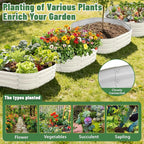 Hexagon Raised Garden Bed, 48 Inch Diagonal & 12 Inch Tall, Galvanized Steel Planter Box with Wave-Shaped Metal Panels for Outdoor Flower,Tree,Herb & Vegetable Garden (Cream white, 4FT X 1FT)