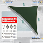 Amgo Custom Size 10' x 17' x 19.7' Green Right Triangle Sun Shade Sail Order to Make Canopy Awning UPF50+ AGSLT, 95% UV Blockage, Water & Air Permeable, 200GSM Commercial Standard (We Customize)