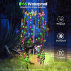 Solar Garden Lights Outdoor Decorative Waterproof, 69LED Swaying Tree Solar Lights for Outside, Butterfly Flower Lights Solar Power Yard Decor for Pathway Patio Lawn Grave Decorations