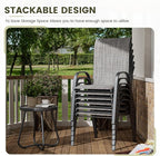 UDPATIO Patio Chairs Set of 6, Stackable Outdoor Dining Chairs for All Weather, Outdoor Furniture with Breathable Textilene Fabric, 350LBS Capacity, for Garden, Backyard, Deck (Light Grey)