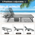 Chaise Lounge Chair, 5-Position Recline, Inky Twilight, Steel Frame
