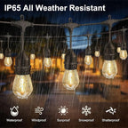 String Lights, 50 FT Outdoor LED Set with 32 Bulbs and Remote