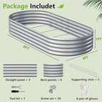 2PCS 6x3x1ft Galvanized Metal Raised Garden Bed Kit,Outdoor Planter Box Vegetables,Flowers,Herbs Durable Rust-Resistant Patio Gardening Beds