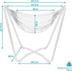 Hammock Chair with Steel A-Frame Stand, 330 lb Capacity, Beach Oasis