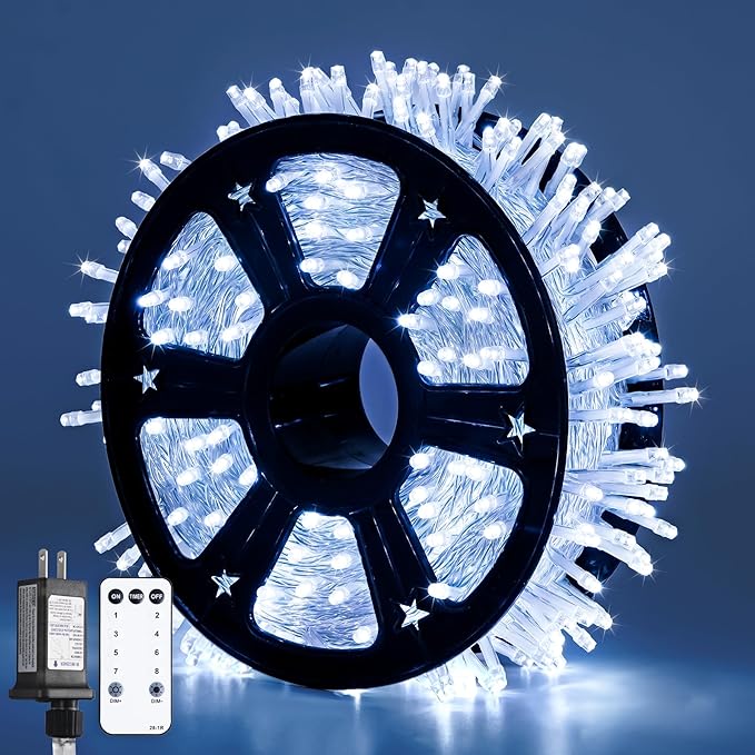 String Lights 800 LED White Outdoor Christmas Lights with Remote