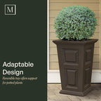 Mayne Wyndham 24-Inch Tall Planter – Self-Watering, Weather-Resistant Planter for Flowers – Durable Indoor/Outdoor Design for Patio, Porch, or Entryway
