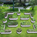 A ANLEOLIFE 12-Pack 4X4X1.5ft & 6X2X1.5ft & 81x81x18 in Deep Root Galvanized Raised Garden Beds Outdoor for Planting Vegetables Flowers Herb, Antique White