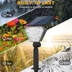 T-SUN Solar Lights Outdoor Waterproof IP65, 12 Pack LED Solar Spot Lights Color Changing IP65 Waterproof Smart Auto On/Off for Outside Landscape Garden Yard Lawn Pathway Patio Driveway