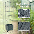 Raised Garden Bed with Tomato Planter Cage, 67.6" Trellis Planter Boxes with Wheels for Outdoor Patio Greenhouse Gardening Climbing Vegetables